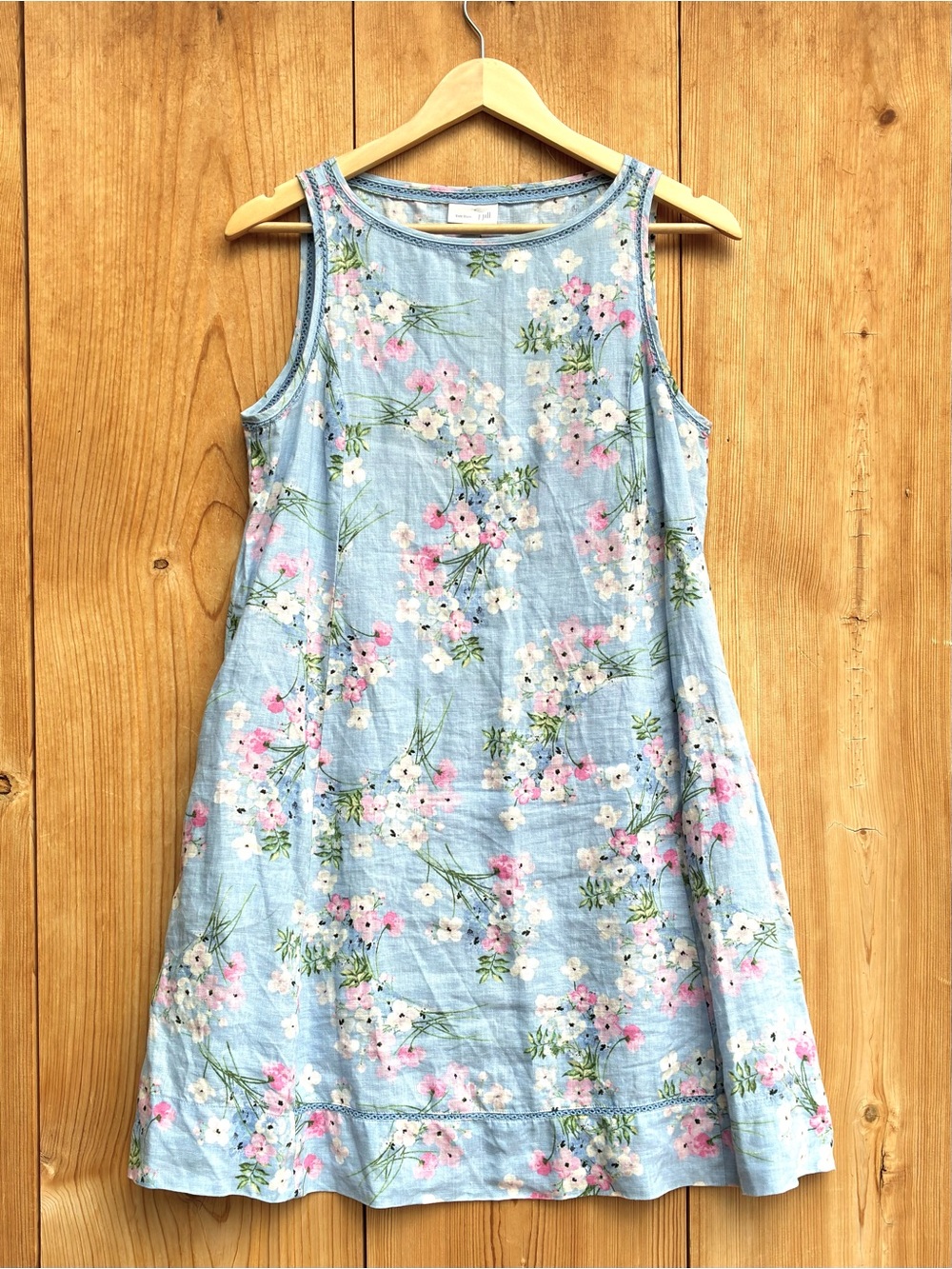 J. Jill Blue Floral Linen Dress Sz XSP